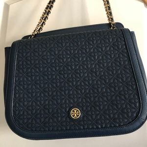 Women's Navy Tory Burch Flap Shoulder Bag